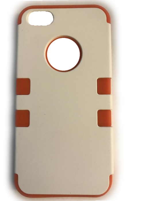 White / Orange Hardshell iPhone 5/5s Case