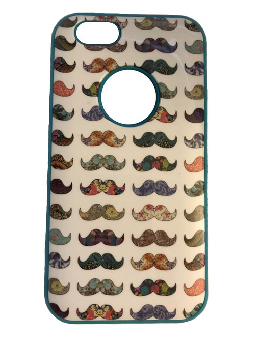 Teal Moustache Dual Layer iPhone 6 Case