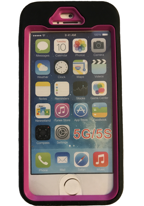 Black & Pink Hardshell iPhone 5 Cell Phone Case