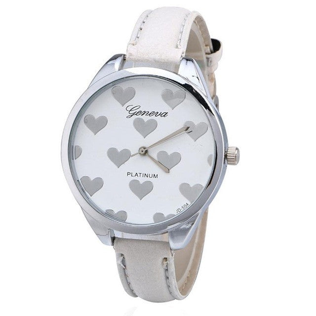 Genvivia  Heart-shaped Alloy Dial Quartz Wrist Watch