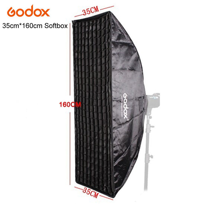 Godox Pro Photo Studio Flash Strobe Softbox Soft Box Diffuser 35x160CM With Honeycomb Grid Bowens Mount