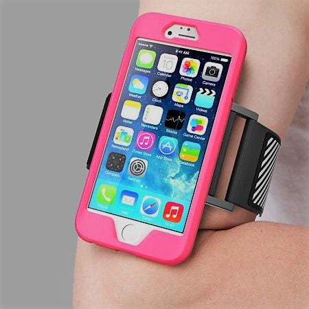 iPhone 6 Pink Flexible Workout Velcro Strap Case